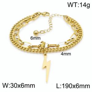 Stainless Steel Gold-plating Bracelet - KB148374-Z