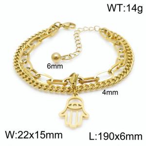 Stainless Steel Gold-plating Bracelet - KB148375-Z