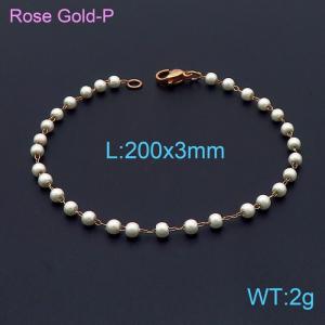 Stainless Steel Rose Gold-plating Bracelet - KB148406-Z