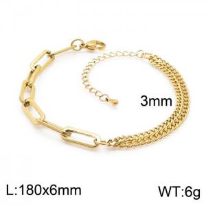 Stainless Steel Gold-plating Bracelet - KB148408-Z