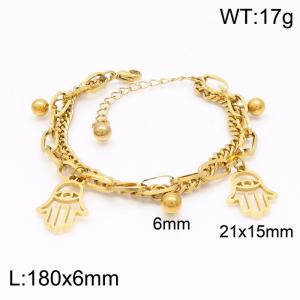 Stainless Steel Gold-plating Bracelet - KB148867-Z