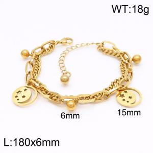 Stainless Steel Gold-plating Bracelet - KB148868-Z