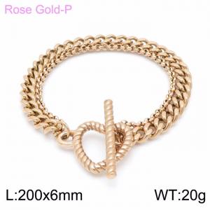 Stainless Steel Rose Gold-plating Bracelet - KB149078-KFC
