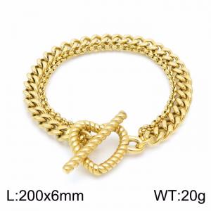 Stainless Steel Gold-plating Bracelet - KB149080-KFC