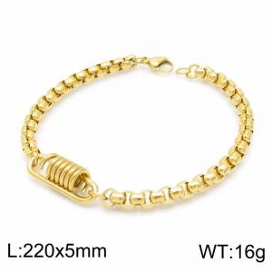 Stainless Steel Gold-plating Bracelet - KB149085-KLHQ