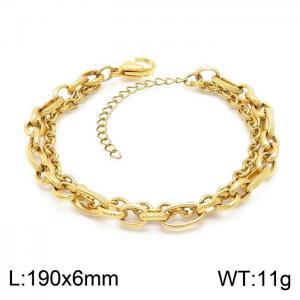 Stainless Steel Gold-plating Bracelet - KB149309-Z