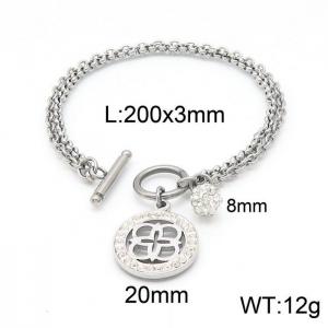 Stainless Steel Stone Bracelet - KB149318-Z