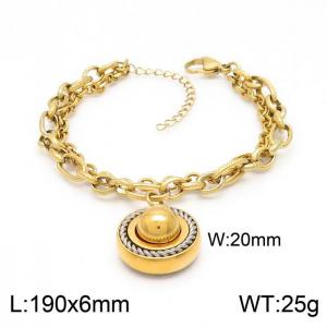 Stainless Steel Gold-plating Bracelet - KB149344-Z
