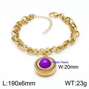 Stainless Steel Gold-plating Bracelet - KB149345-Z