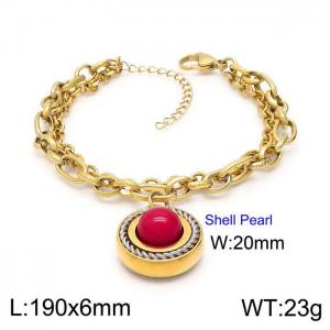 Stainless Steel Gold-plating Bracelet - KB149346-Z