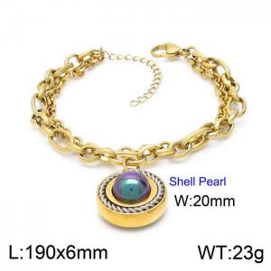 Stainless Steel Gold-plating Bracelet - KB149347-Z