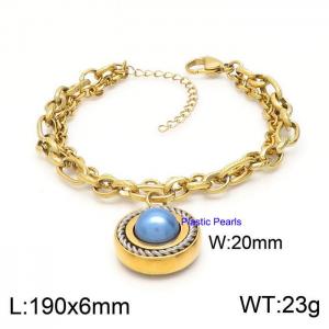 Stainless Steel Gold-plating Bracelet - KB149348-Z