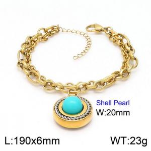 Stainless Steel Gold-plating Bracelet - KB149349-Z