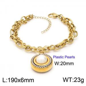 Stainless Steel Gold-plating Bracelet - KB149350-Z