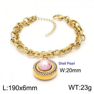 Stainless Steel Gold-plating Bracelet - KB149351-Z