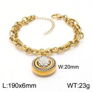 Stainless Steel Gold-plating Bracelet - KB149352-Z
