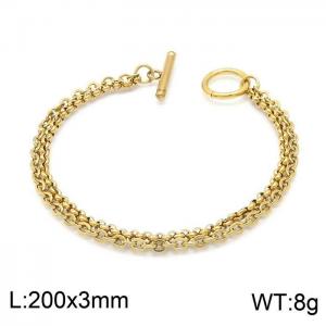 Stainless Steel Gold-plating Bracelet - KB149353-Z
