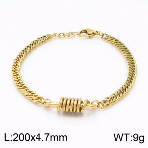 Stainless Steel Gold-plating Bracelet - KB149422-KLHQ