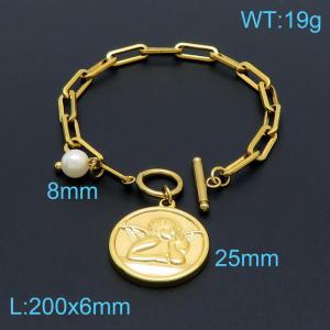 Stainless Steel Gold-plating Bracelet - KB149693-Z