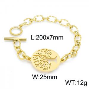 Stainless Steel Gold-plating Bracelet - KB149748-Z