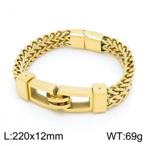 Stainless Steel Gold-plating Bracelet - KB149771-KFC