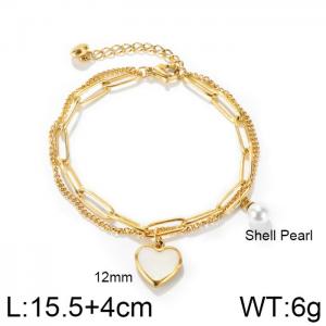 Stainless Steel Gold-plating Bracelet - KB150077-WGMB