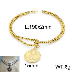 Stainless Steel Gold-plating Bracelet - KB150576-Z