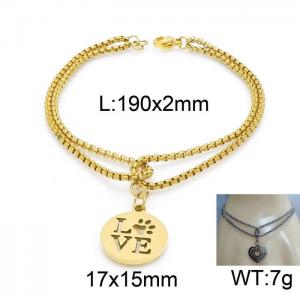 Stainless Steel Gold-plating Bracelet - KB150582-Z
