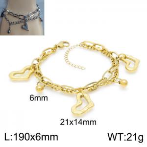 Stainless Steel Gold-plating Bracelet - KB150590-Z