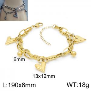 Stainless Steel Gold-plating Bracelet - KB150594-Z