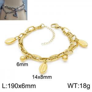 Stainless Steel Gold-plating Bracelet - KB150596-Z