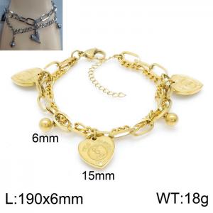 Stainless Steel Gold-plating Bracelet - KB150599-Z