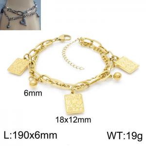 Stainless Steel Gold-plating Bracelet - KB150601-Z
