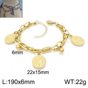 Stainless Steel Gold-plating Bracelet - KB150602-Z