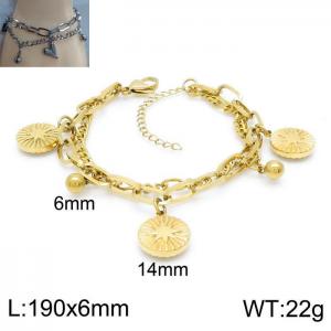 Stainless Steel Gold-plating Bracelet - KB150604-Z