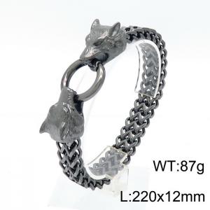 Stainless Steel Black-plating Bracelet - KB150662-KJX