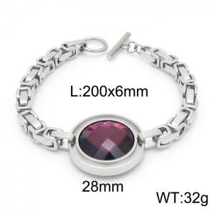 Stainless Steel Stone Bracelet - KB150892-Z