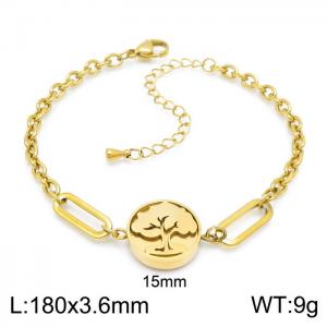 Stainless Steel Gold-plating Bracelet - KB151181-Z