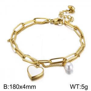 Stainless Steel Gold-plating Bracelet - KB151277-WGTY