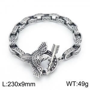 Stainless steel special link chain eagle & arrow clsap fashional strong man bracelet - KB151351-KJX