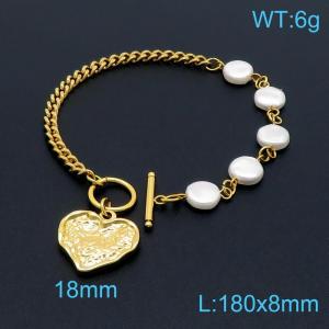 Stainless Steel Gold-plating Bracelet - KB151555-BJ