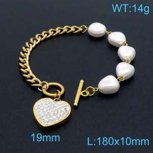 Stainless Steel Gold-plating Bracelet - KB151560-BJ