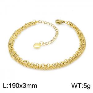 Stainless Steel Gold-plating Bracelet - KB151618-CJ