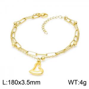 Stainless Steel Gold-plating Bracelet - KB151621-CJ