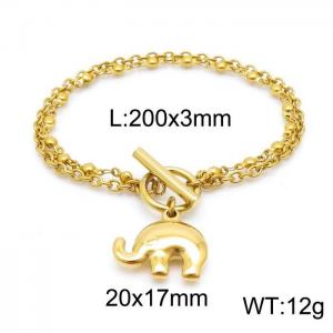 Stainless Steel Gold-plating Bracelet - KB151927-Z