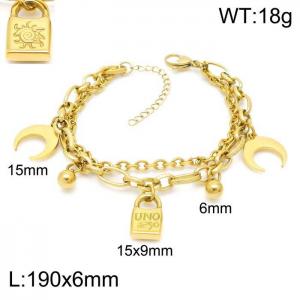 Stainless Steel Gold-plating Bracelet - KB151955-Z