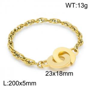 Stainless Steel Gold-plating Bracelet - KB152216-Z