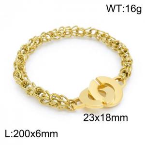 Stainless Steel Gold-plating Bracelet - KB152224-Z