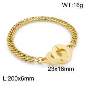 Stainless Steel Gold-plating Bracelet - KB152232-Z