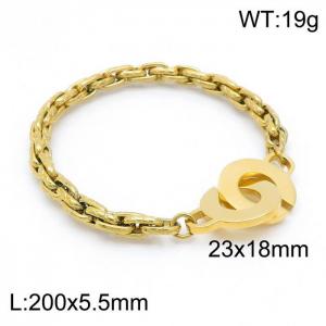 Stainless Steel Gold-plating Bracelet - KB152236-Z